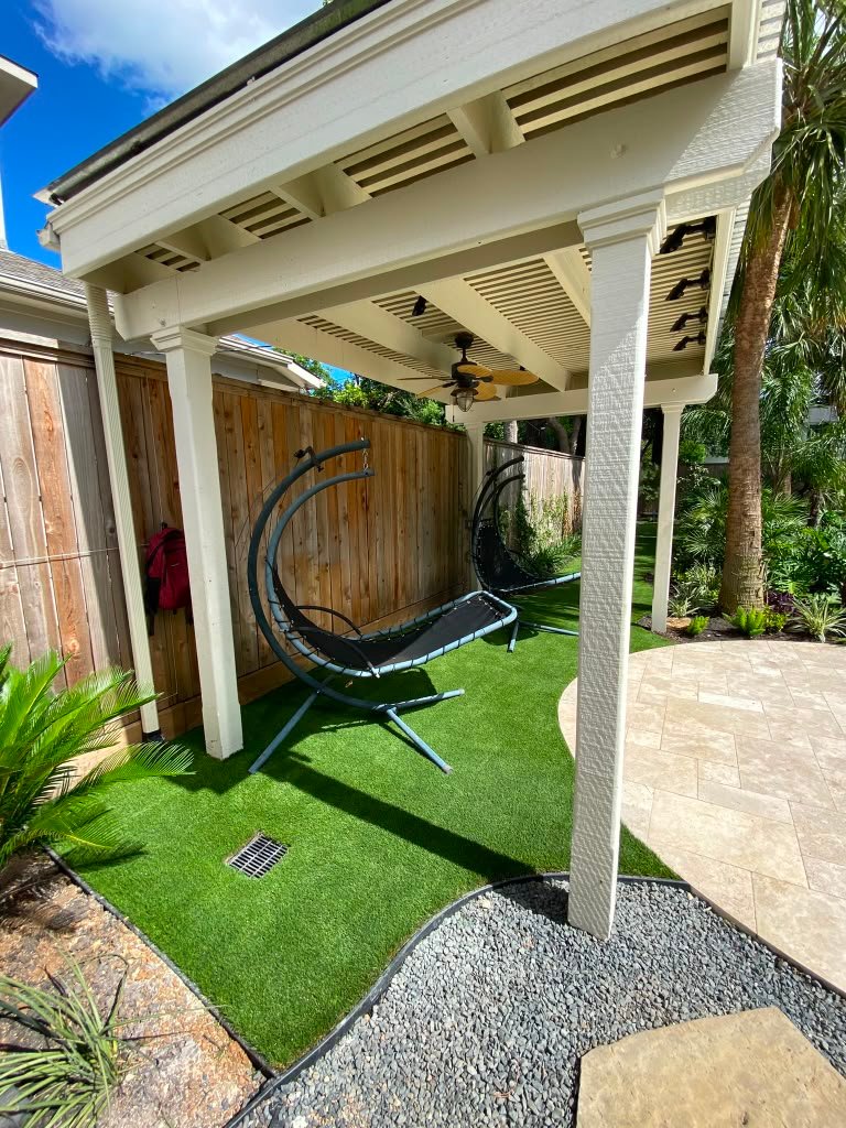 Artificial grass installed at a residential property